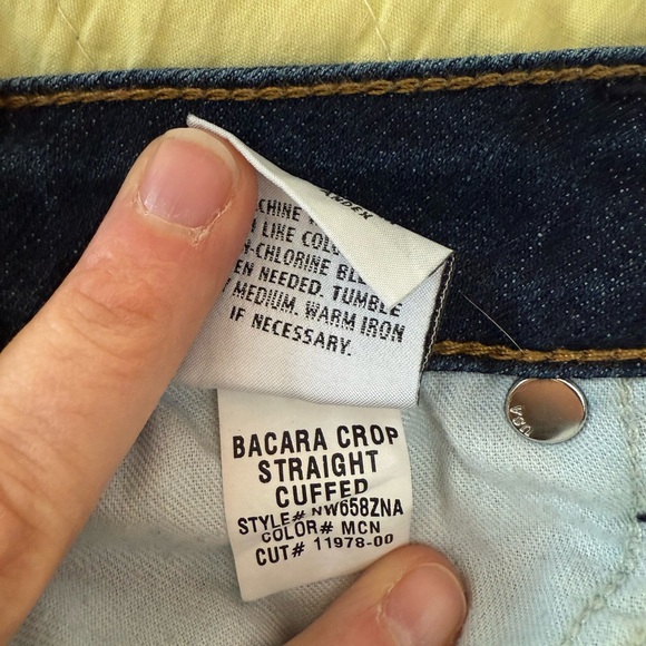 Women’s Hudson Bacara Crop Straight Cuffed Jeans Dark Blue EUC Size 29 - Picture 4 of 5